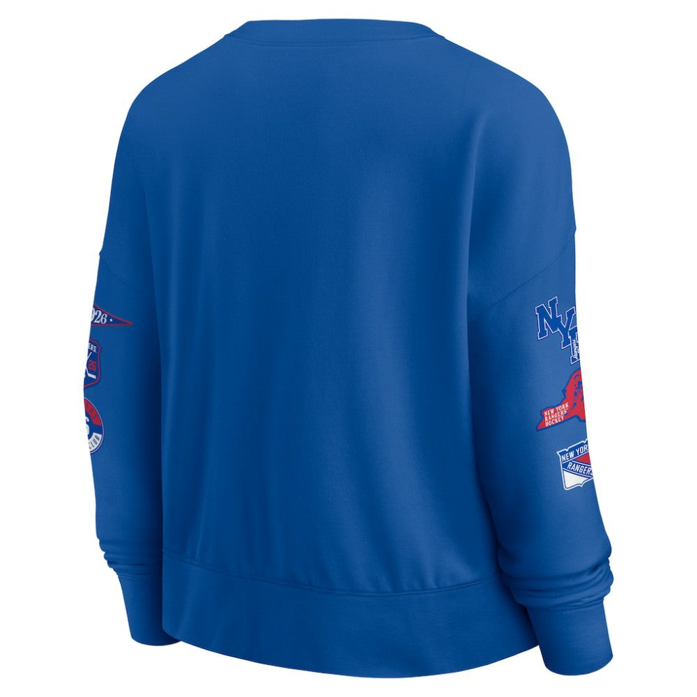 New York Rangers Fanatics Women's Go Team Pullover Sweatshirt Sale