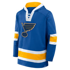 St. Louis Blues Fanatics Inside Line Fleece Pullover Hoodie- Blue On Sale