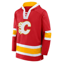 Calgary Flames Fanatics Inside Line Fleece Pullover Hoodie- Red Outlet