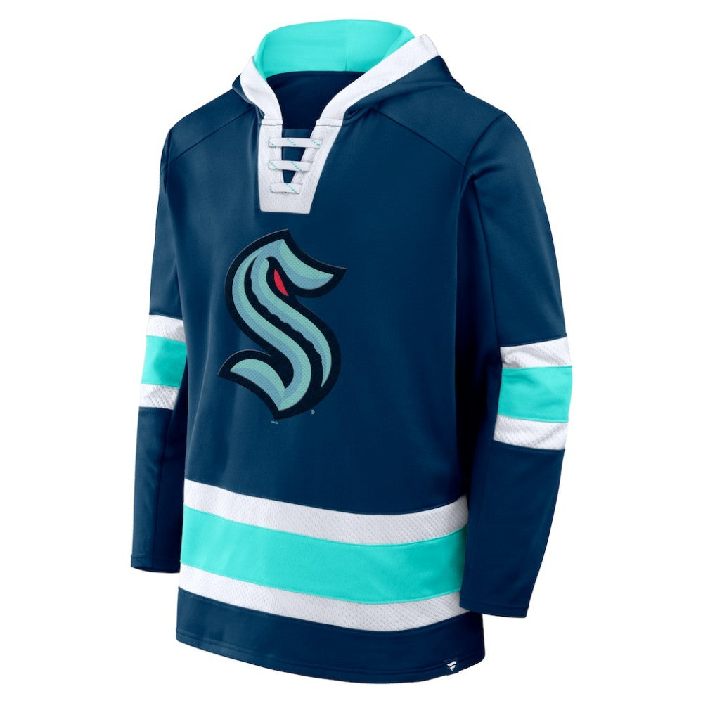 Seattle Kraken Fanatics Inside Line Fleece Pullover Hoodie- Deep Sea Blue For Sale