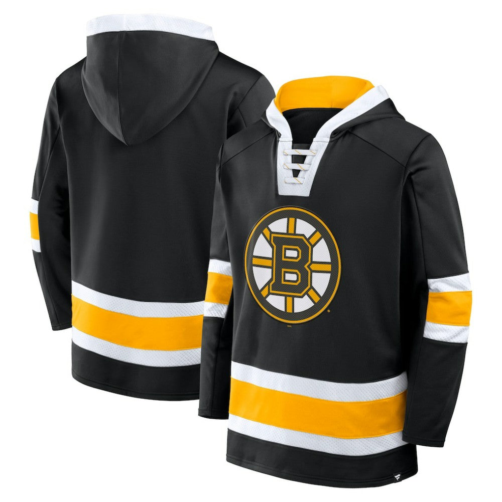 Boston Bruins Fanatics Inside Line Fleece Pullover Hoodie- Black Outlet