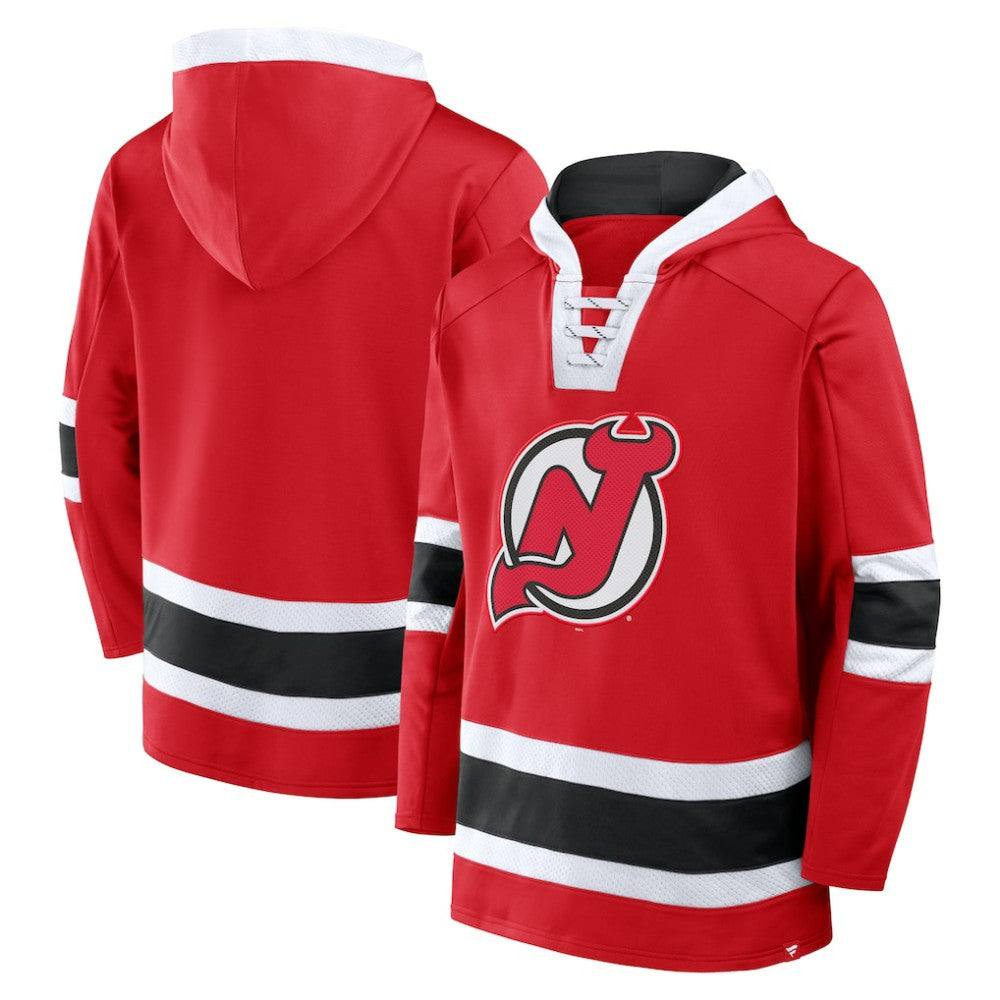 New Jersey Devils Fanatics Inside Line Fleece Pullover Hoodie- Red Online