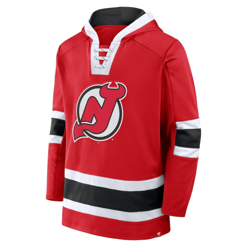 New Jersey Devils Fanatics Inside Line Fleece Pullover Hoodie- Red Online