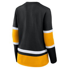 Boston Bruins Fanatics Women's Prime Time Lace-Up Long Sleeve T-Shirt Outlet