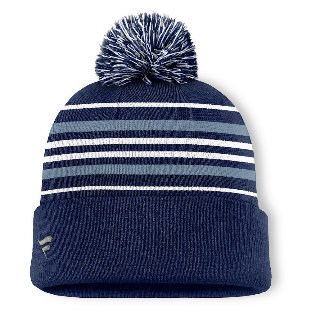 Dallas Cowboys Fanatics Fundamental Striped Cuffed Knit Hat with Pom