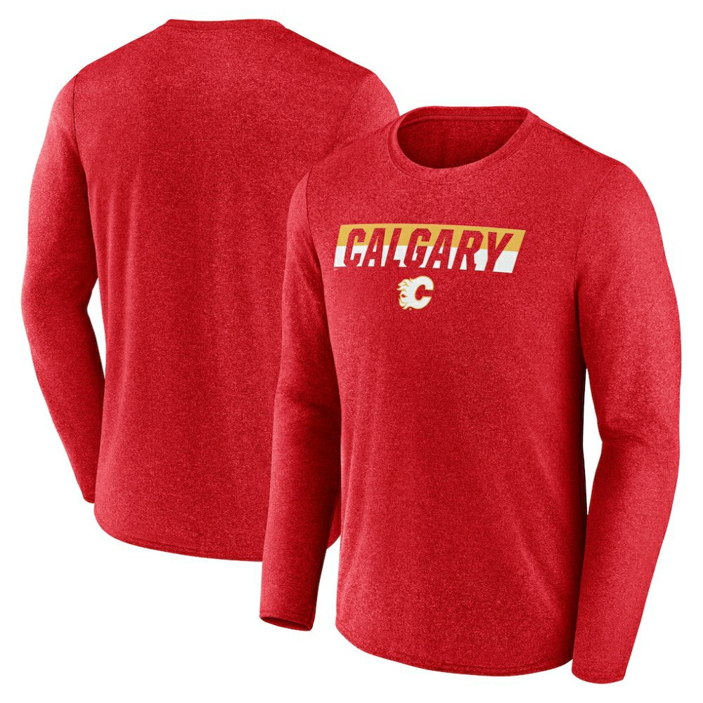 Calgary Flames Fanatics Transition Long Sleeve T-Shirt On Sale