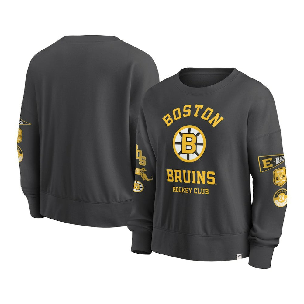 Boston Bruins Fanatics Women's Oversized Vintage Go Team Pullover Sweatshirt Online