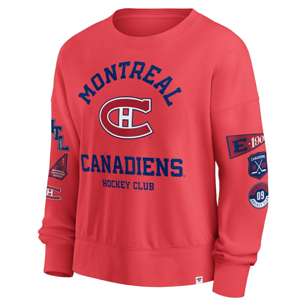 Montreal Canadiens Fanatics Women's Oversized Vintage Go Team Pullover Sweatshirt Discount