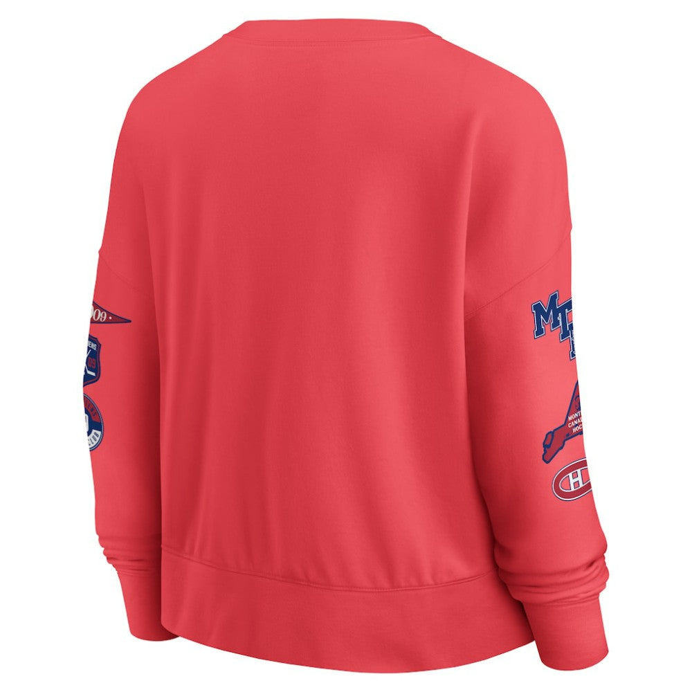 Montreal Canadiens Fanatics Women's Oversized Vintage Go Team Pullover Sweatshirt Discount