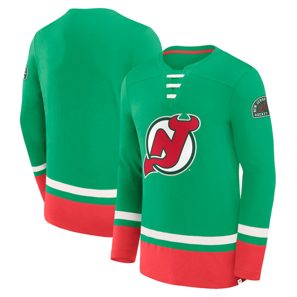 New Jersey Devils Fanatics Vintage High Point Long Sleeve T-Shirt Sale
