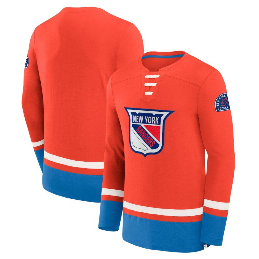 New York Rangers Fanatics Vintage High Point Long Sleeve T-Shirt Outlet