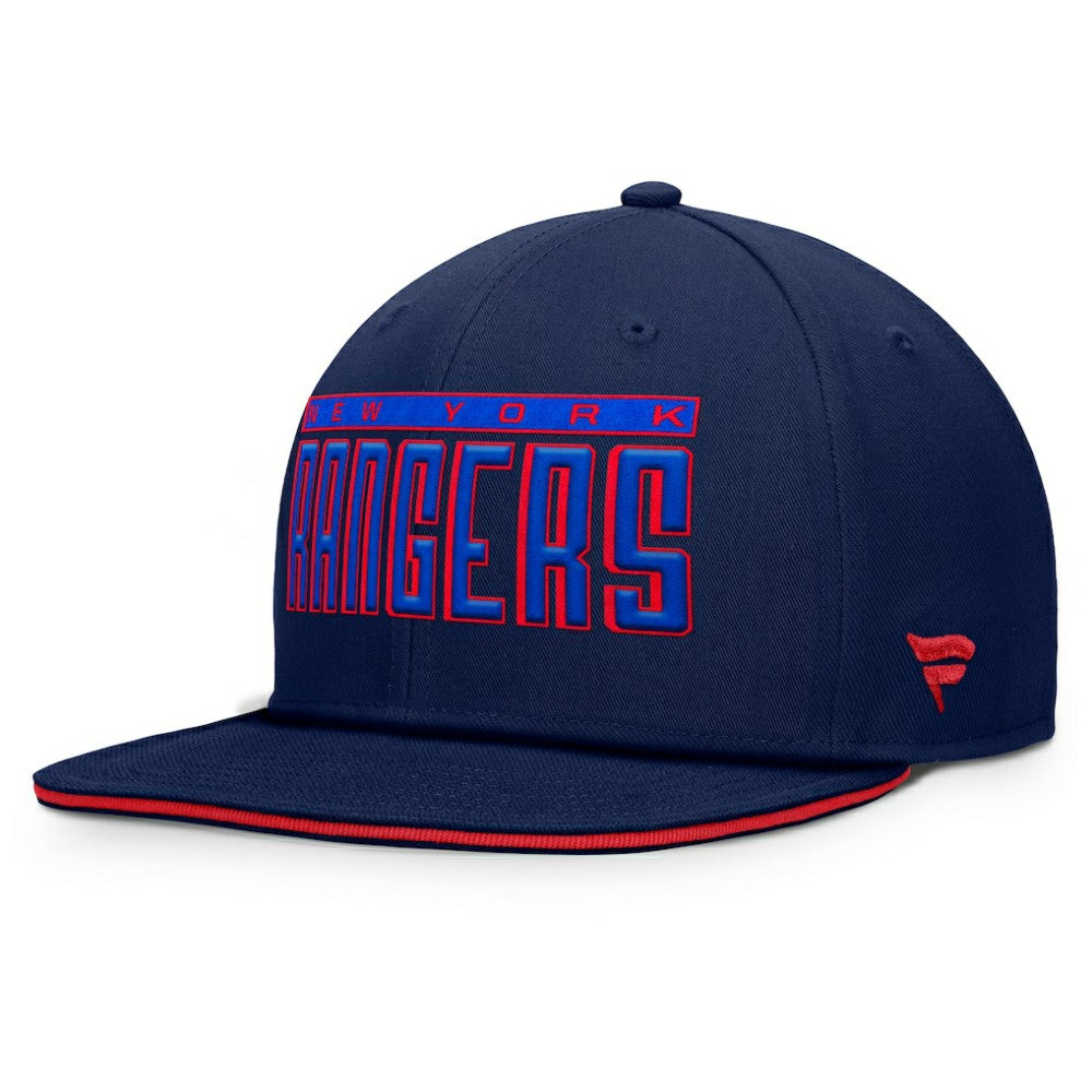 New York Rangers Fanatics Fundamental Gino Stack Snapback Hat Discount