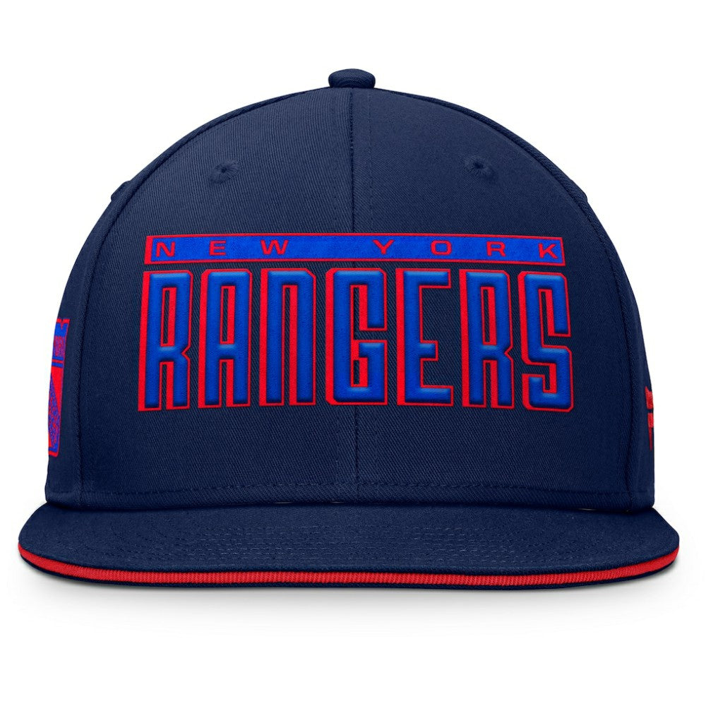 New York Rangers Fanatics Fundamental Gino Stack Snapback Hat Discount