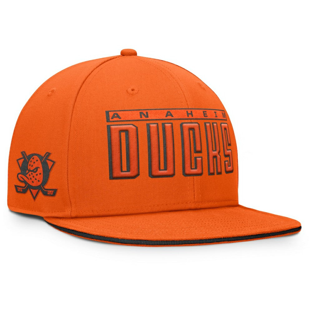 Anaheim Ducks Fanatics Fundamental Gino Stack Snapback Hat On Sale