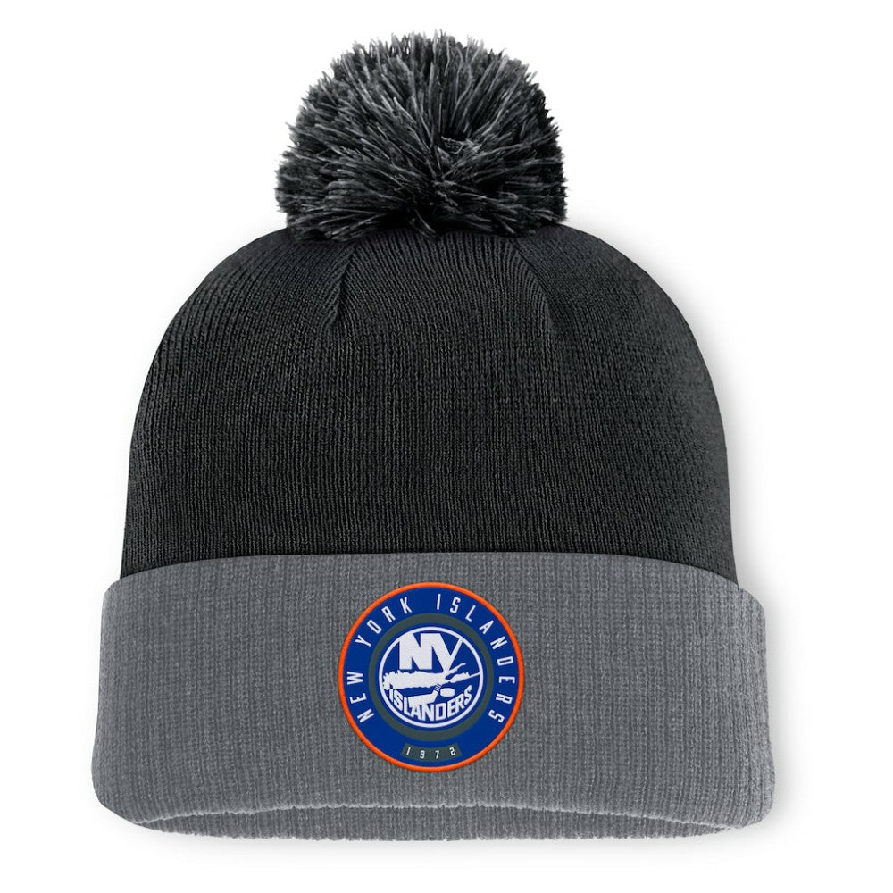 New York Islanders Fanatics Aspyn Cuffed Knit Hat with Pom For Sale