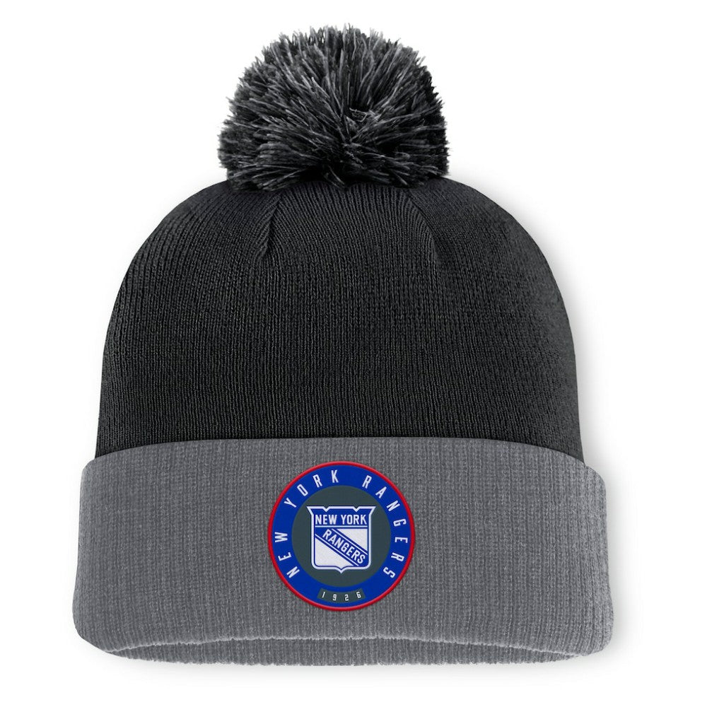 New York Rangers Fanatics Aspyn Cuffed Knit Hat with Pom Outlet