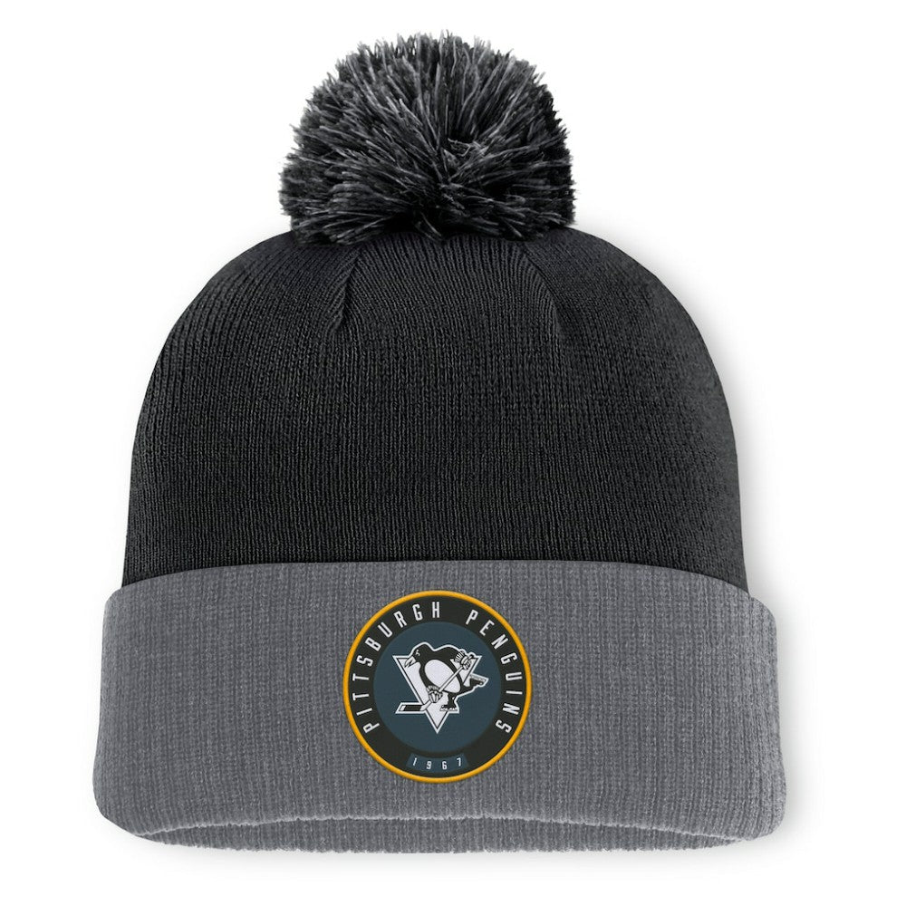 Pittsburgh Penguins Fanatics Aspyn Cuffed Knit Hat with Pom On Sale