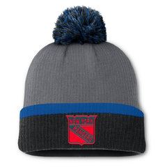 New York Rangers Fanatics Women's Cuffed Knit Hat with Pom For Sale
