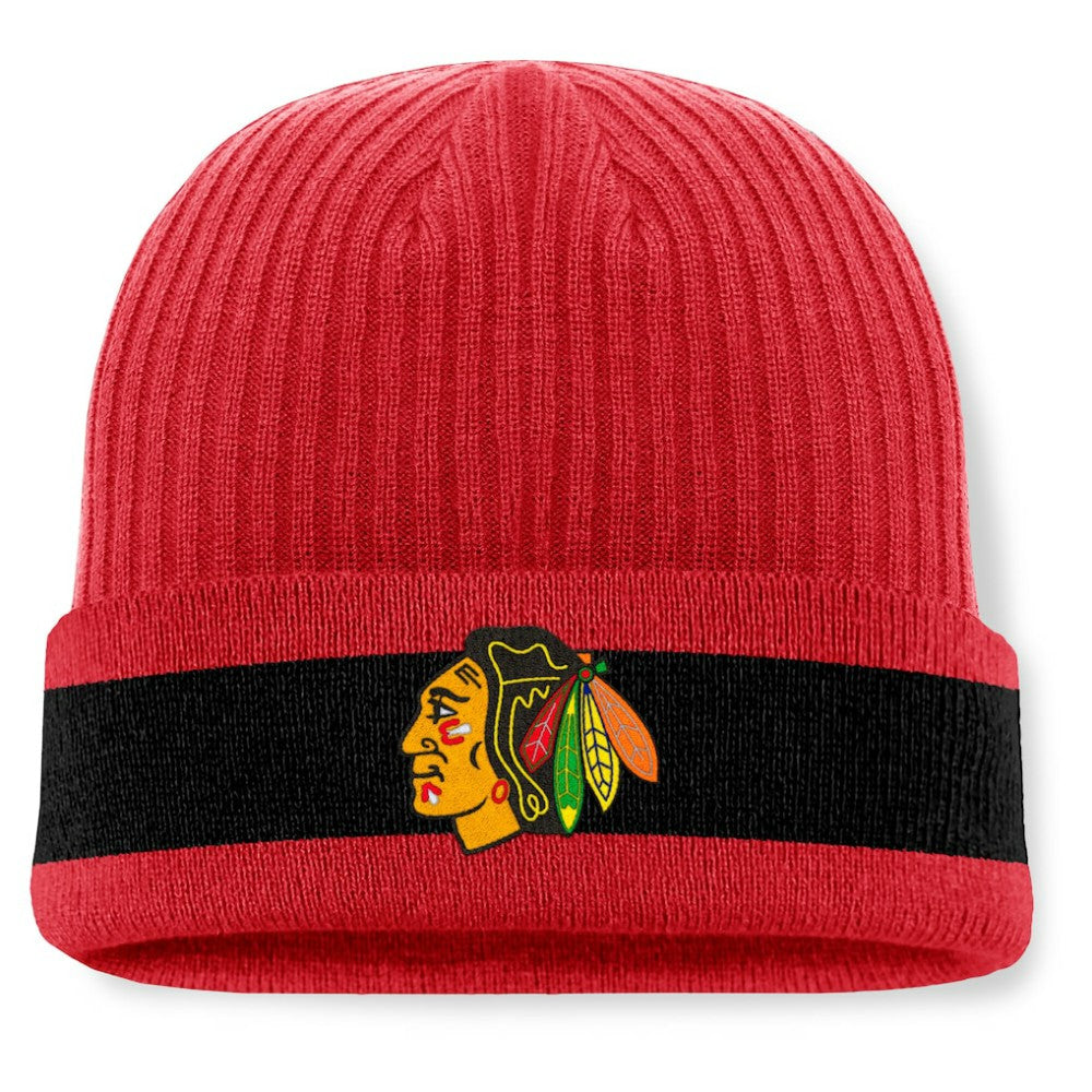 Chicago Blackhawks Fanatics Blueliner Cuffed Knit Hat Discount