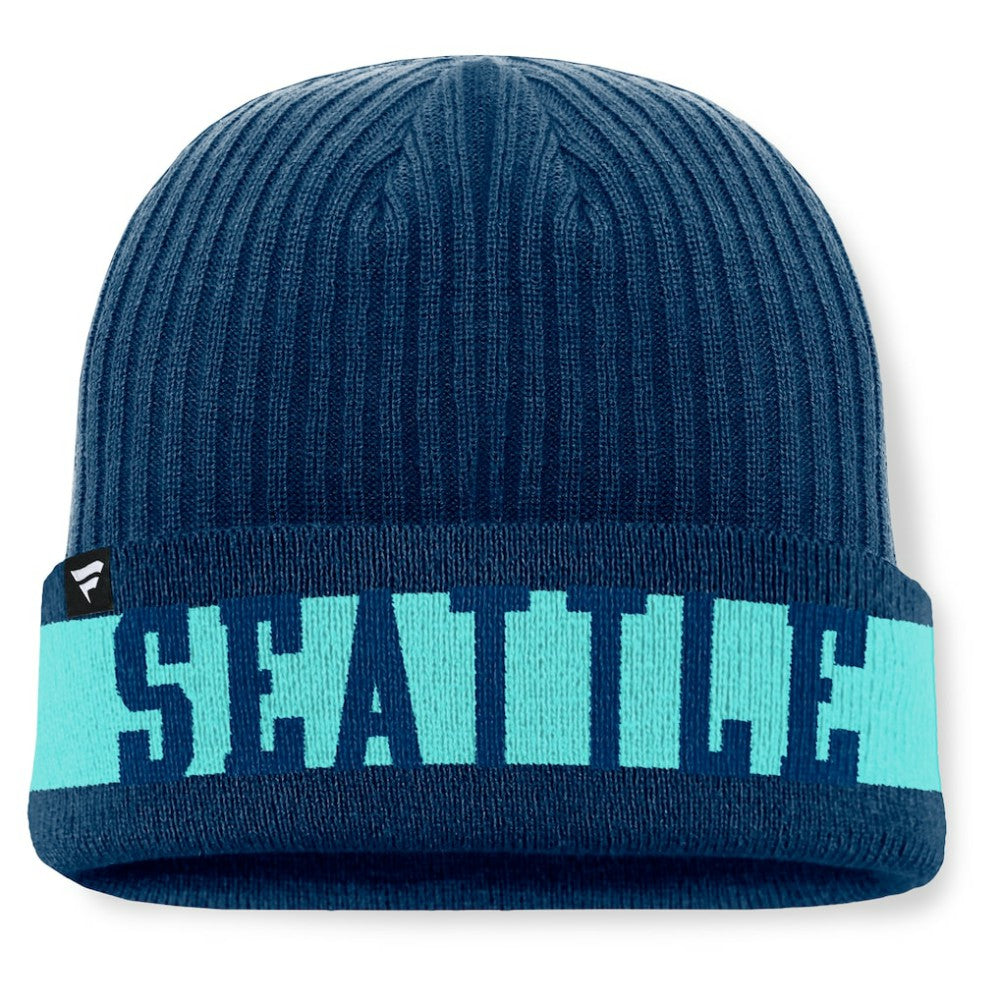 Seattle Kraken Fanatics Blueliner Cuffed Knit Hat Sale