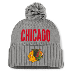 Chicago Blackhawks Fanatics Women's Heritage Tilly Cuffed Knit Hat with Pom For Sale