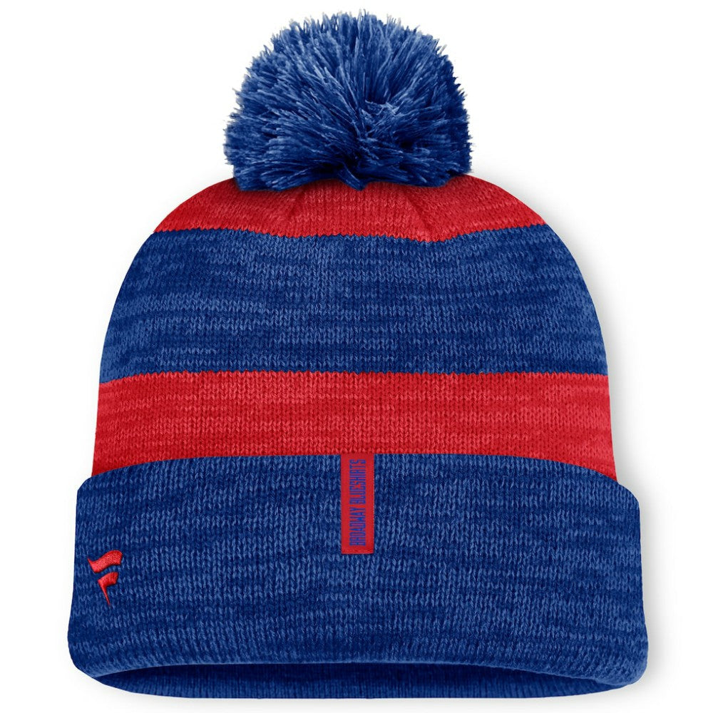 New York Rangers Fanatics Fundamental Red Line Cuffed Knit Hat with Pom Outlet