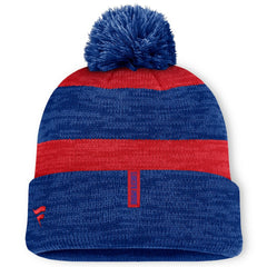 New York Rangers Fanatics Fundamental Red Line Cuffed Knit Hat with Pom Outlet