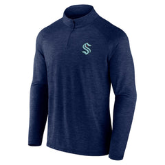 Seattle Kraken Logo Athletic Head-to-Head Raglan Quarter-Zip Top Discount
