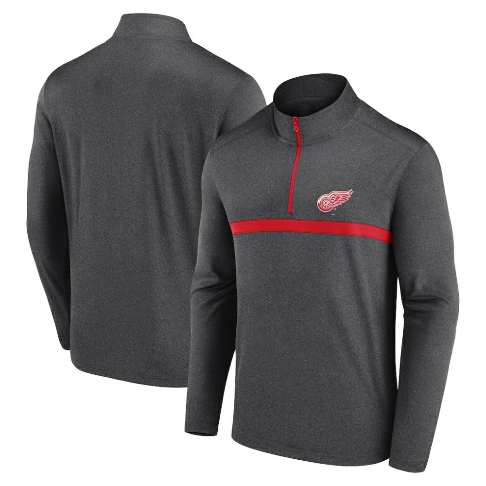 Detroit Red Wings Logo Athletic Head-to-Head Raglan Quarter-Zip Top For Sale