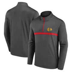 Chicago Blackhawks Logo Athletic Head-to-Head Raglan Quarter-Zip Top Sale