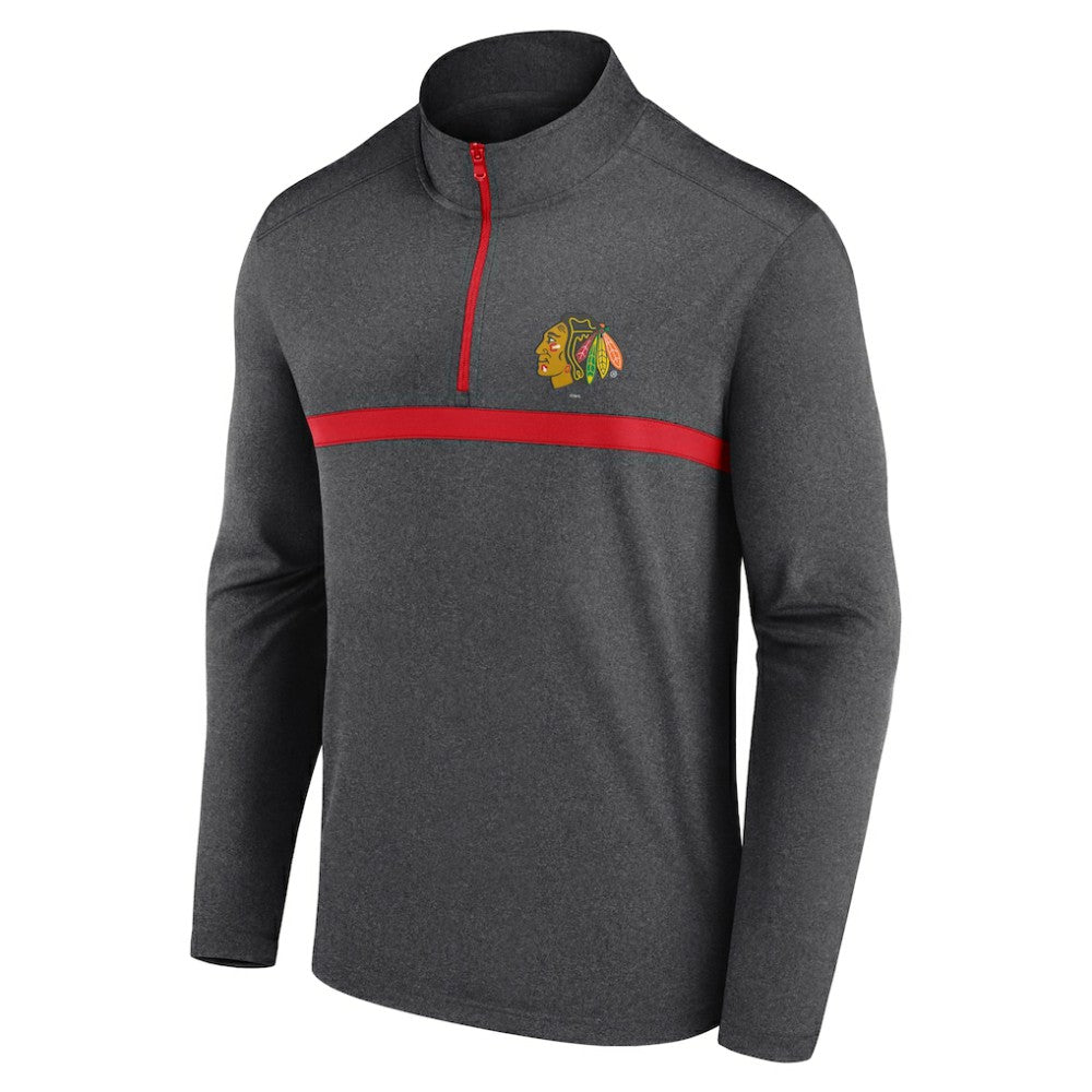 Chicago Blackhawks Logo Athletic Head-to-Head Raglan Quarter-Zip Top Sale