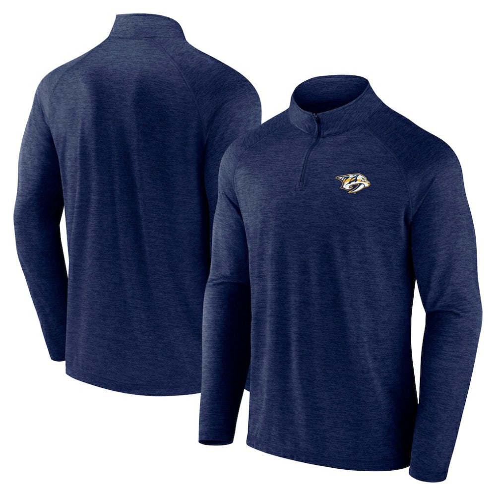 Nashville Predators Logo Athletic Head-to-Head Raglan Quarter-Zip Top Outlet