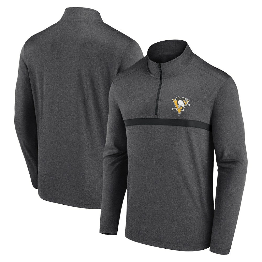 Pittsburgh Penguins Logo Athletic Head-to-Head Raglan Quarter-Zip Top Discount