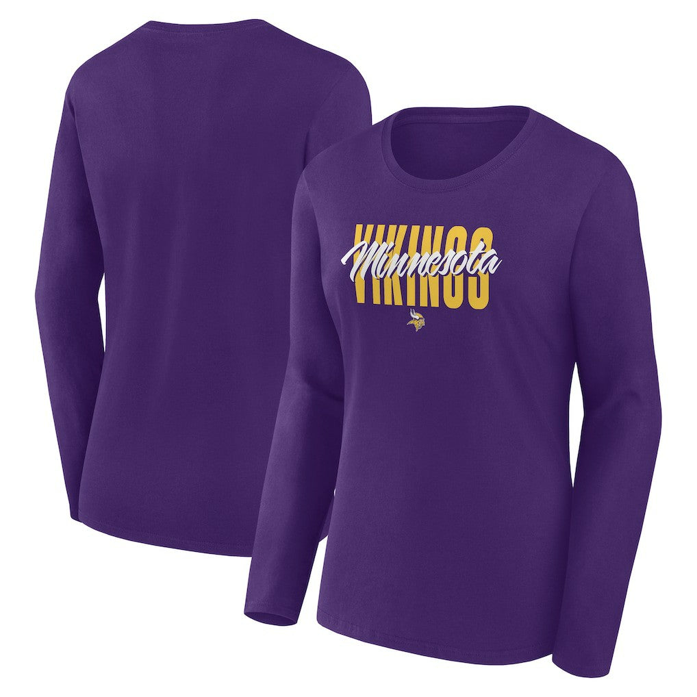 Minnesota Vikings  Logo Athletic Women's Grip Long Sleeve T-Shirt