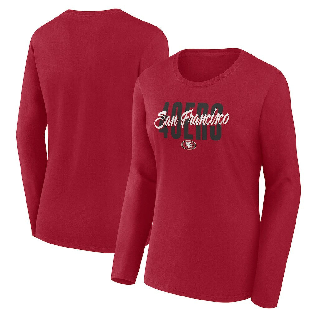 San Francisco 49ers  Logo Athletic Women's Grip Long Sleeve T-Shirt