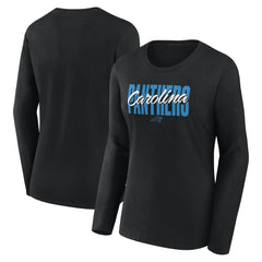 Carolina Panthers  Logo Athletic Women's Grip Long Sleeve T-Shirt