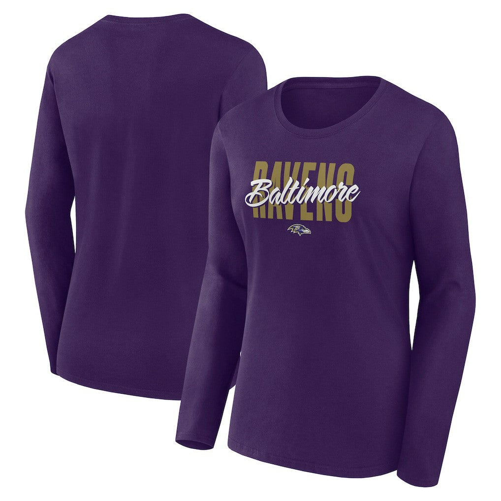 Baltimore Ravens  Logo Athletic Women's Grip Long Sleeve T-Shirt