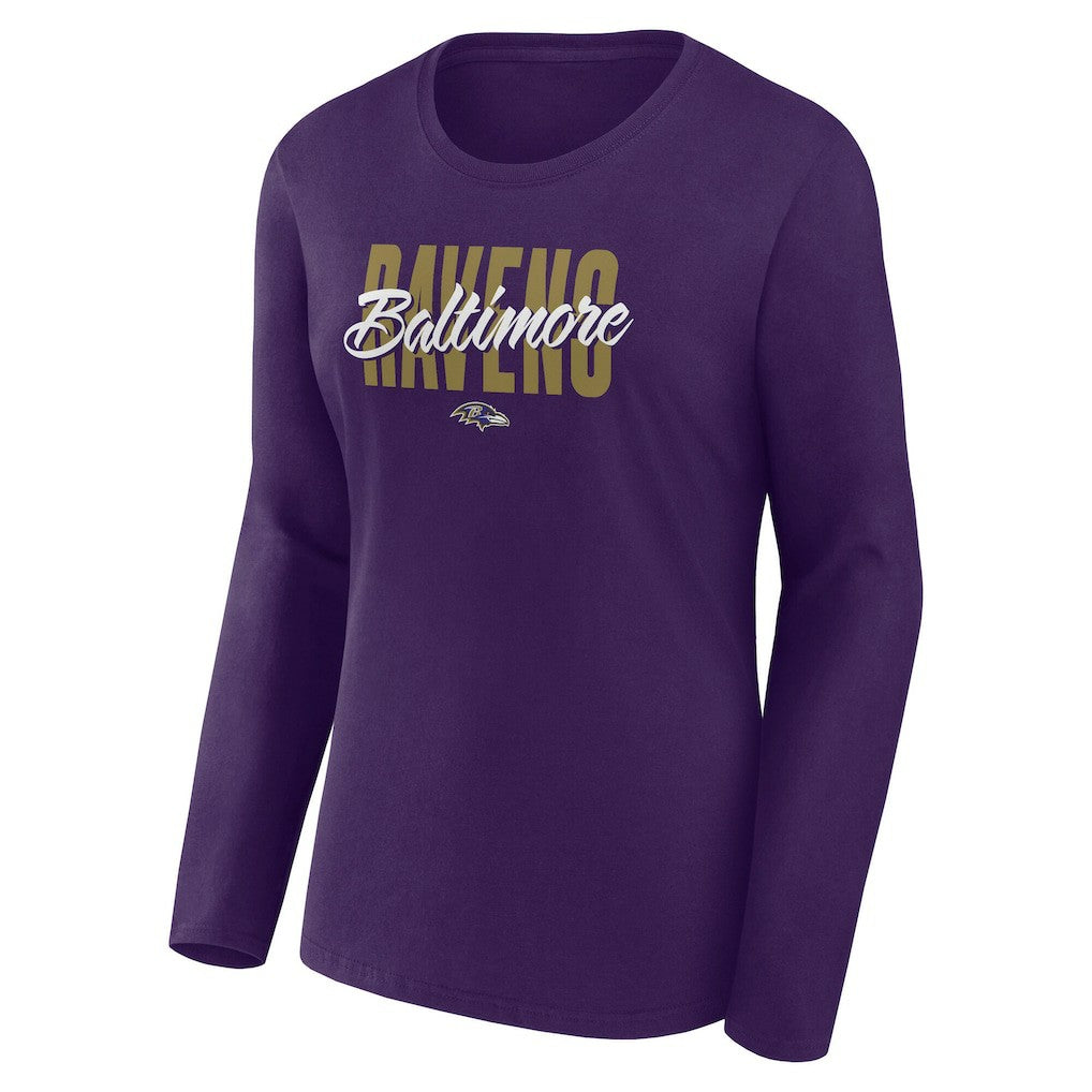 Baltimore Ravens  Logo Athletic Women's Grip Long Sleeve T-Shirt