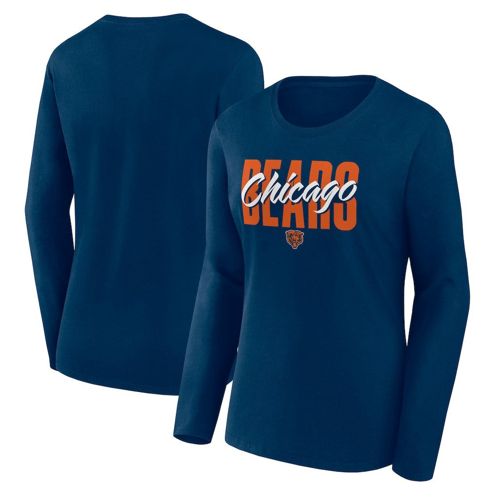 Chicago Bears  Logo Athletic Women's Grip Long Sleeve T-Shirt