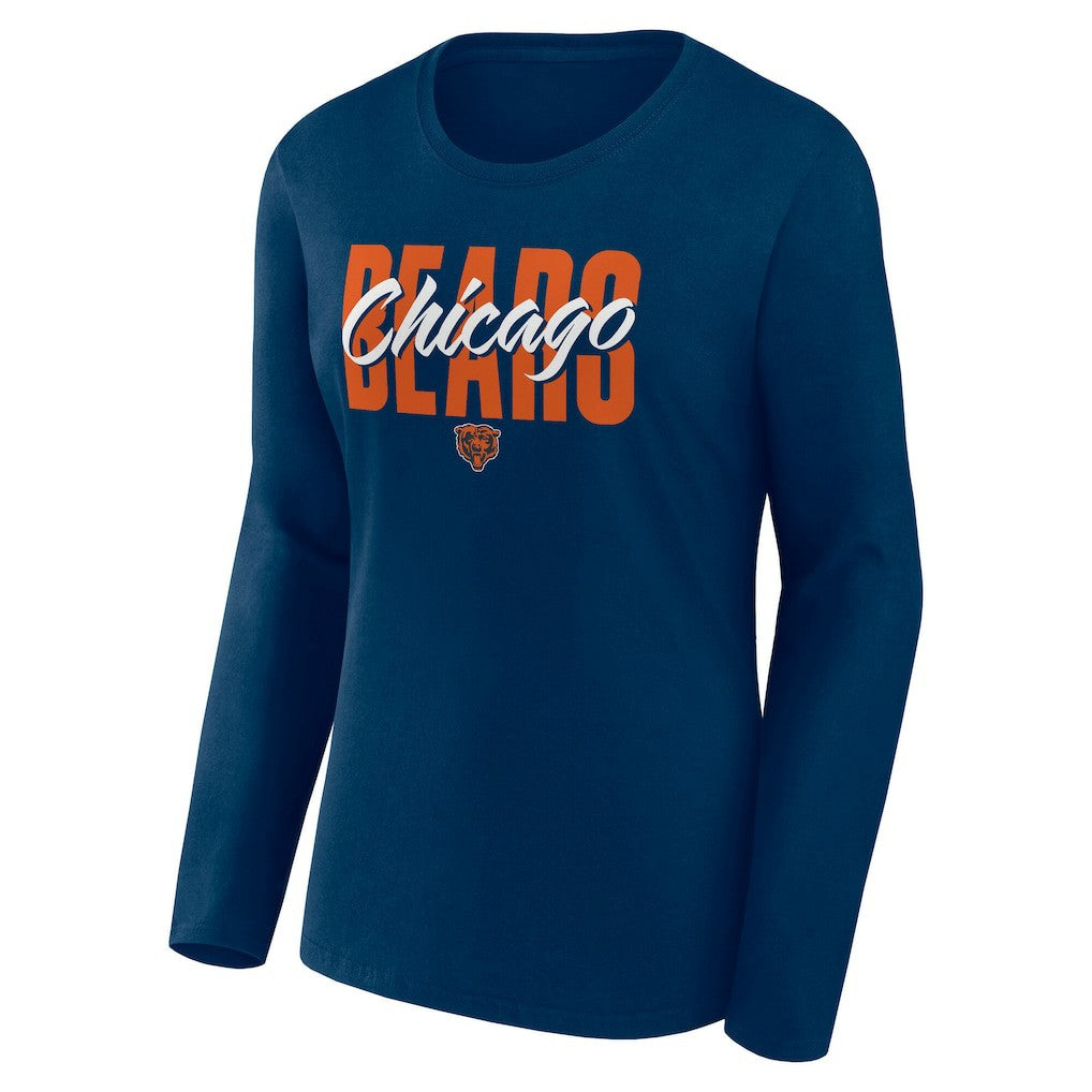 Chicago Bears  Logo Athletic Women's Grip Long Sleeve T-Shirt