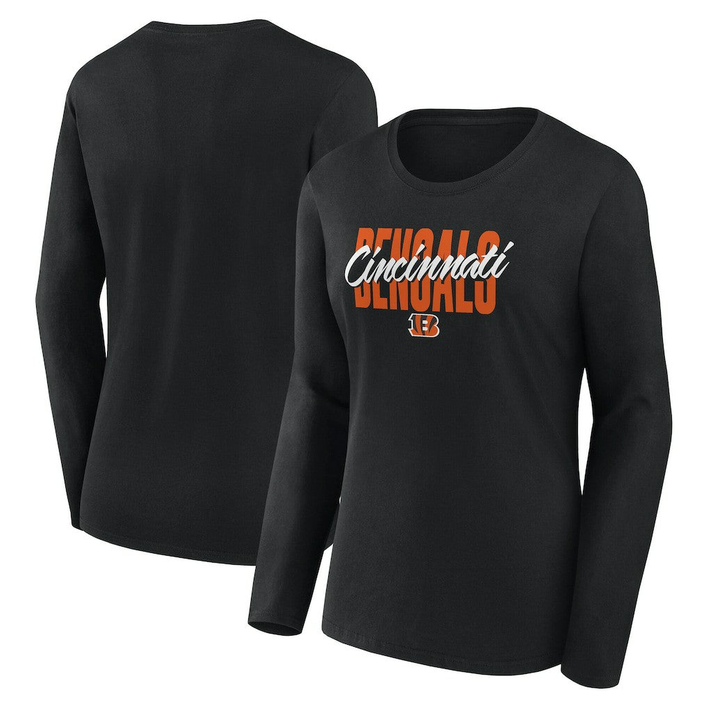 Cincinnati Bengals  Logo Athletic Women's Grip Long Sleeve T-Shirt