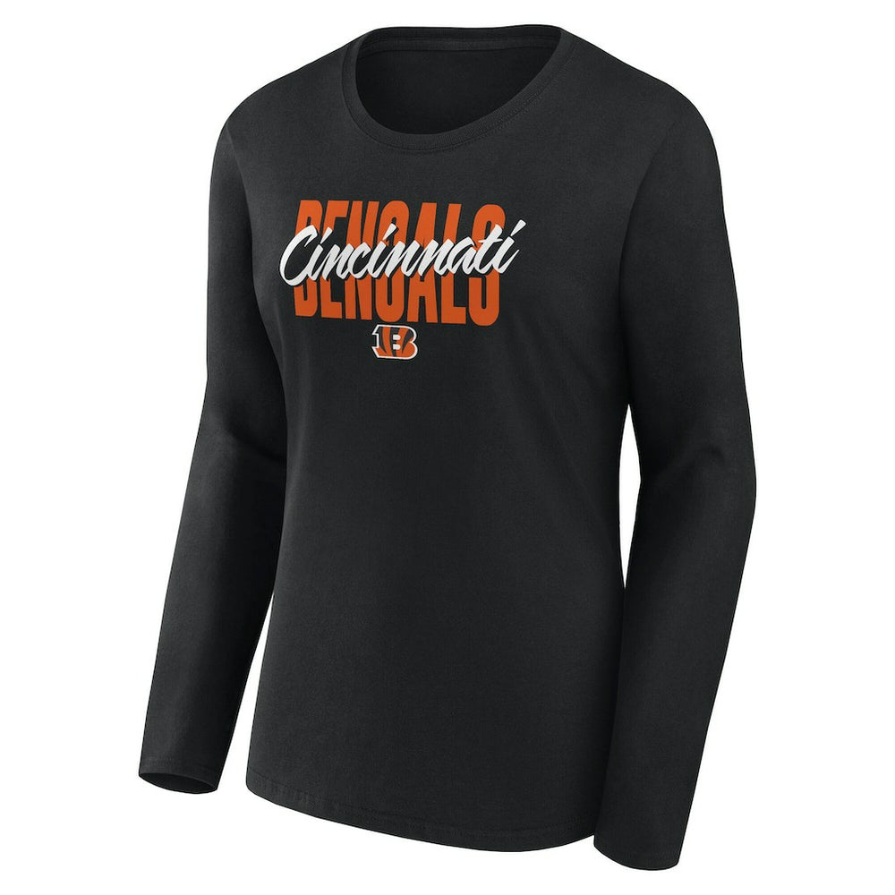 Cincinnati Bengals  Logo Athletic Women's Grip Long Sleeve T-Shirt