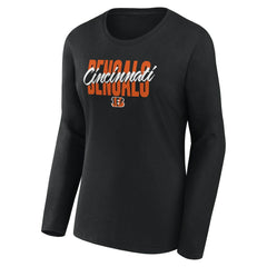 Cincinnati Bengals  Logo Athletic Women's Grip Long Sleeve T-Shirt