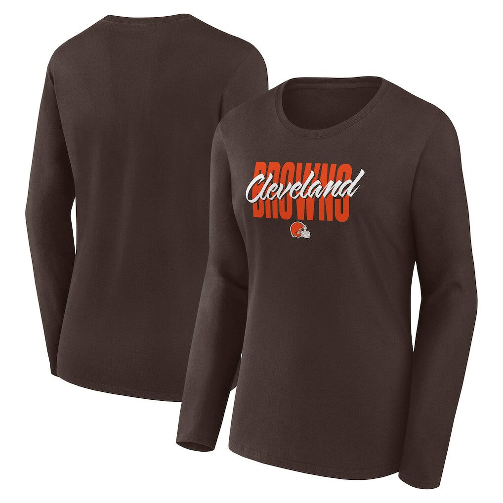 Cleveland Browns  Logo Athletic Women's Grip Long Sleeve T-Shirt