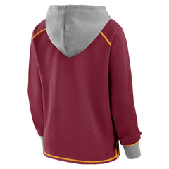Washington Commanders  Logo Athletic Women's Boom Fleece Pullover V-Neck Hoodie