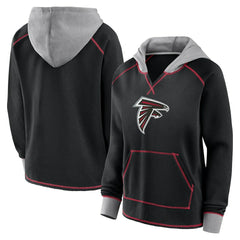 Atlanta Falcons  Logo Athletic Women's Boom Fleece Pullover V-Neck Hoodie