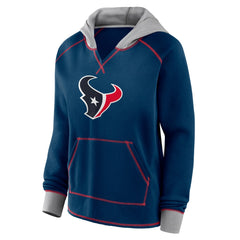 Houston Texans  Logo Athletic Women's Boom Fleece Pullover V-Neck Hoodie