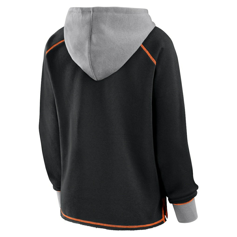Cincinnati Bengals  Logo Athletic Women's Boom Fleece Pullover V-Neck Hoodie