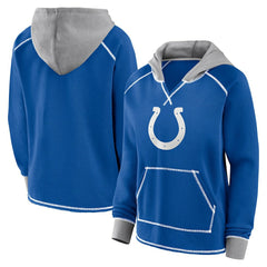Indianapolis Colts  Logo Athletic Women's Boom Fleece Pullover V-Neck Hoodie