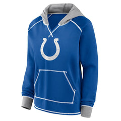Indianapolis Colts  Logo Athletic Women's Boom Fleece Pullover V-Neck Hoodie